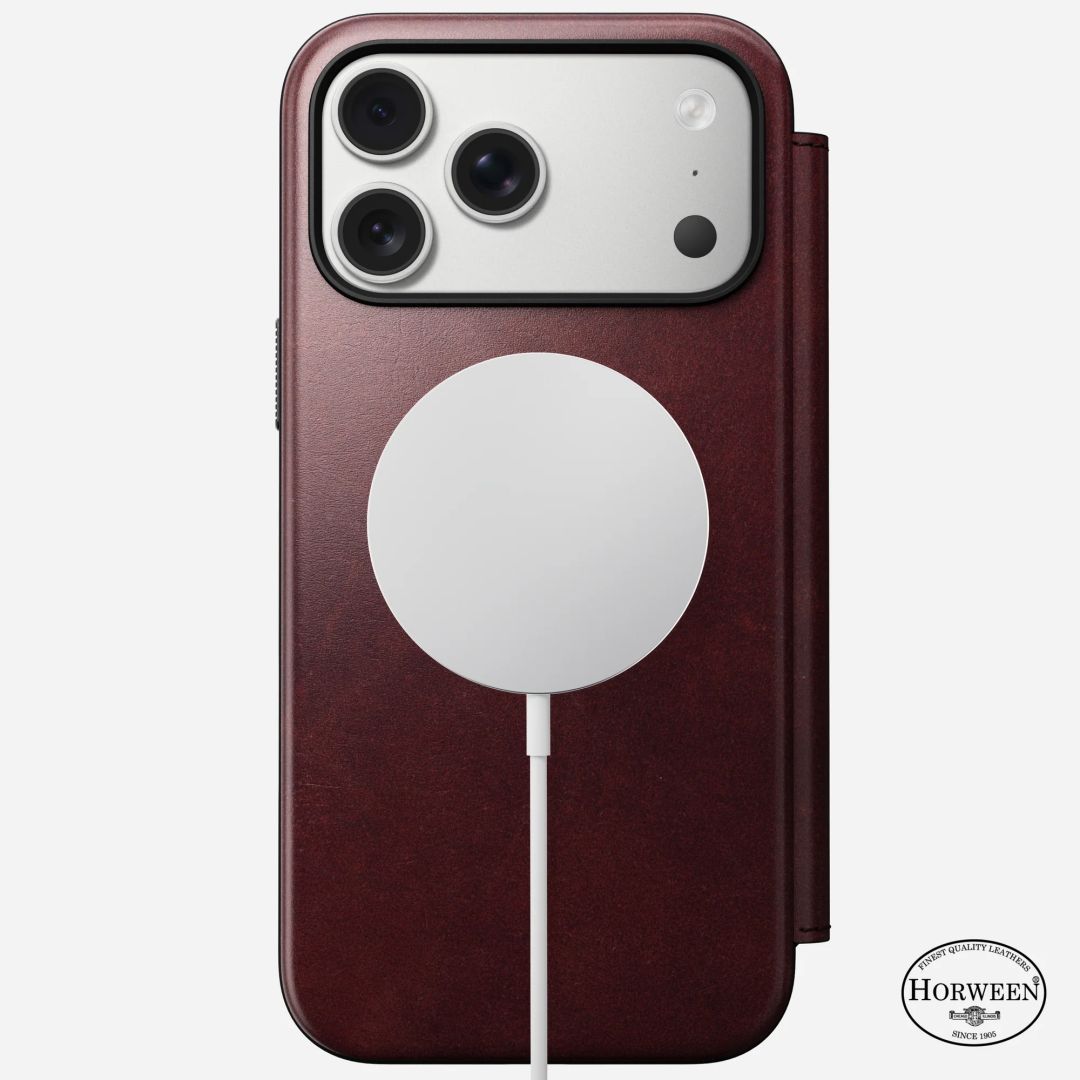 Nomad Modern Leather Folio (Horween) for iPhone 17 Pro Max Burgundy Nomad Modern Leather Folio (Horween) for iPhone 17 Pro Max Burgundy