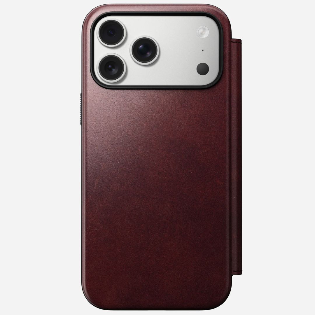 Nomad Modern Leather Folio (Horween) for iPhone 17 Pro Max Burgundy Nomad Modern Leather Folio (Horween) for iPhone 17 Pro Max Burgundy