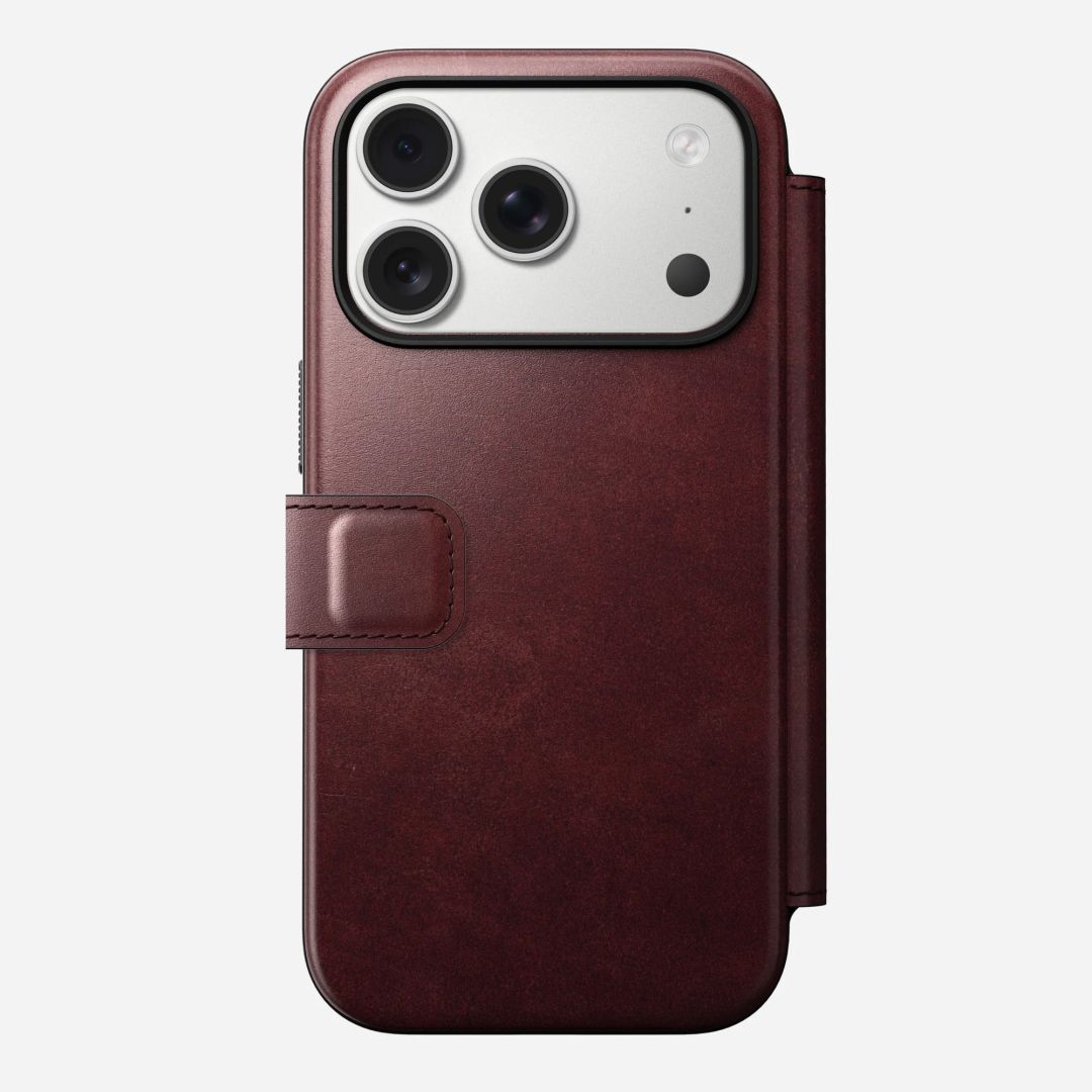 Nomad Modern Leather Folio (Horween) for iPhone 17 Pro Burgundy Nomad Modern Leather Folio (Horween) for iPhone 17 Pro Burgundy