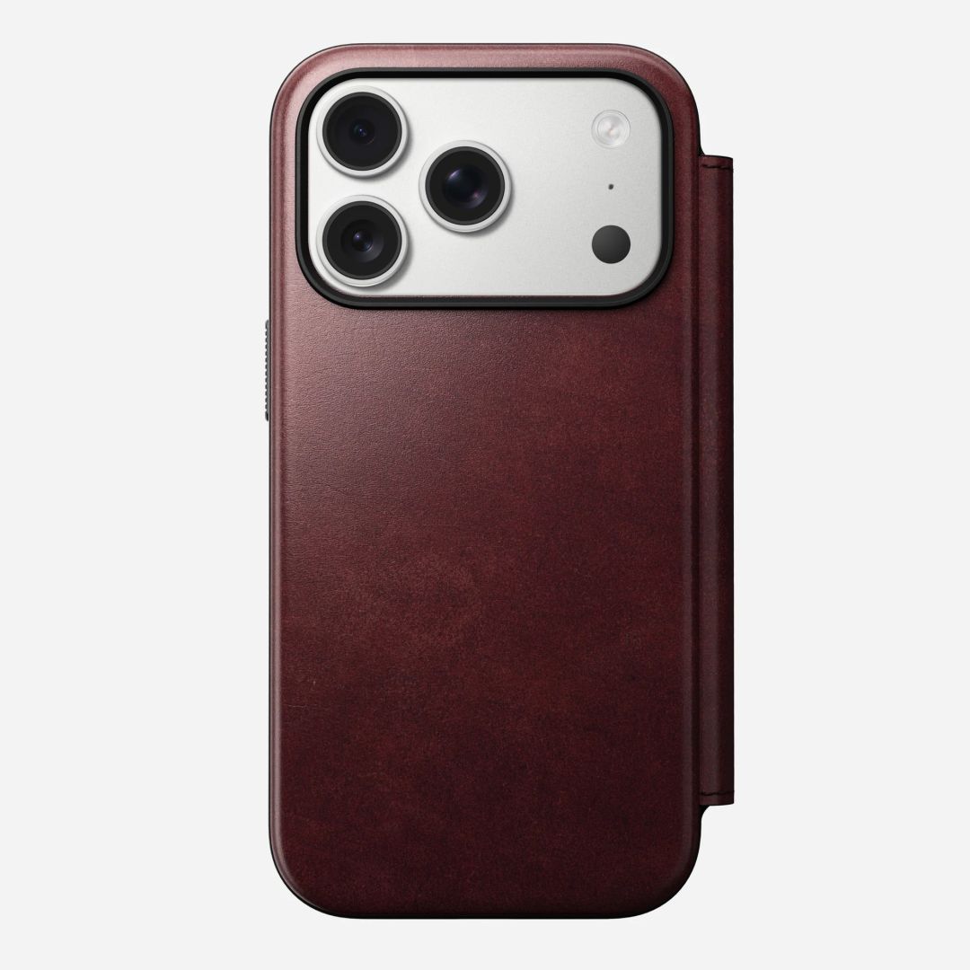 Nomad Modern Leather Folio (Horween) for iPhone 17 Pro Burgundy Nomad Modern Leather Folio (Horween) for iPhone 17 Pro Burgundy