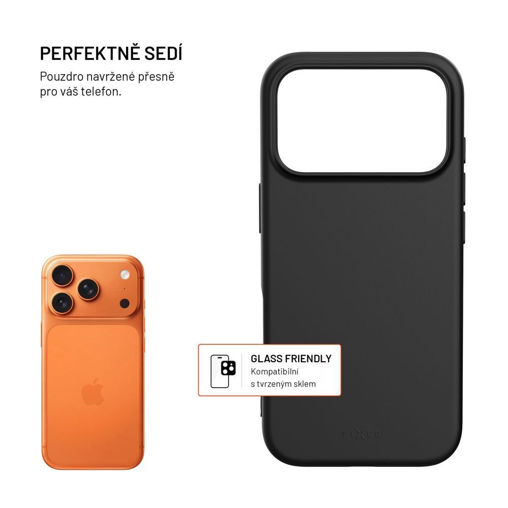 FIXED újrahasznosított anyagból készült TPU hátlap Apple iPhone 17 Pro készülékhez, fekete FIXED újrahasznosított anyagból készült TPU hátlap Apple iPhone 17 Pro készülékhez, fekete