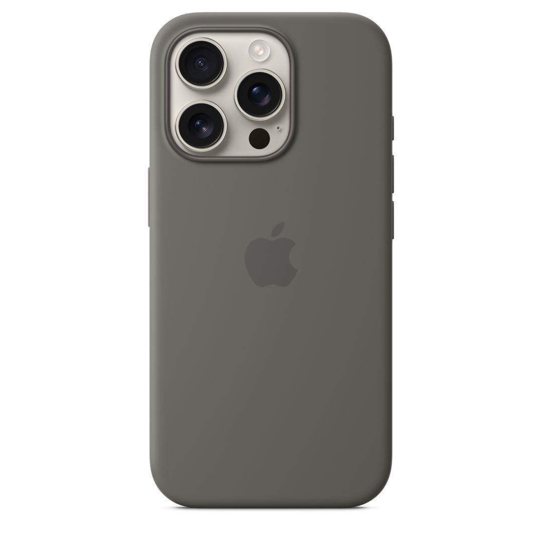 Apple iPhone 16 Pro Silicone Case with MagSafe Stone Gray Apple iPhone 16 Pro Silicone Case with MagSafe Stone Gray