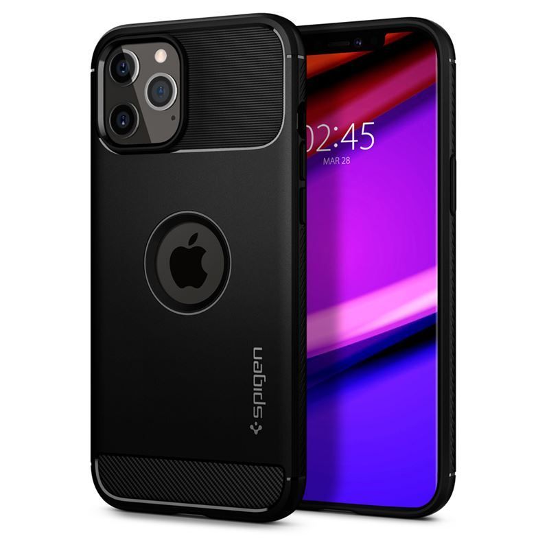 Spigen Rugged Armor, black - iPhone 12/Pro Spigen Rugged Armor, black - iPhone 12/Pro