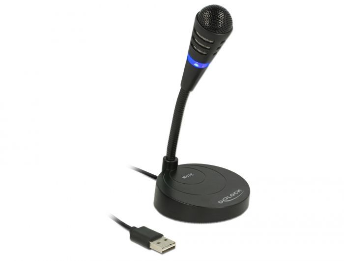 DeLock USB Microphone with base and Touch-Mute Button DeLock USB Microphone with base and Touch-Mute Button