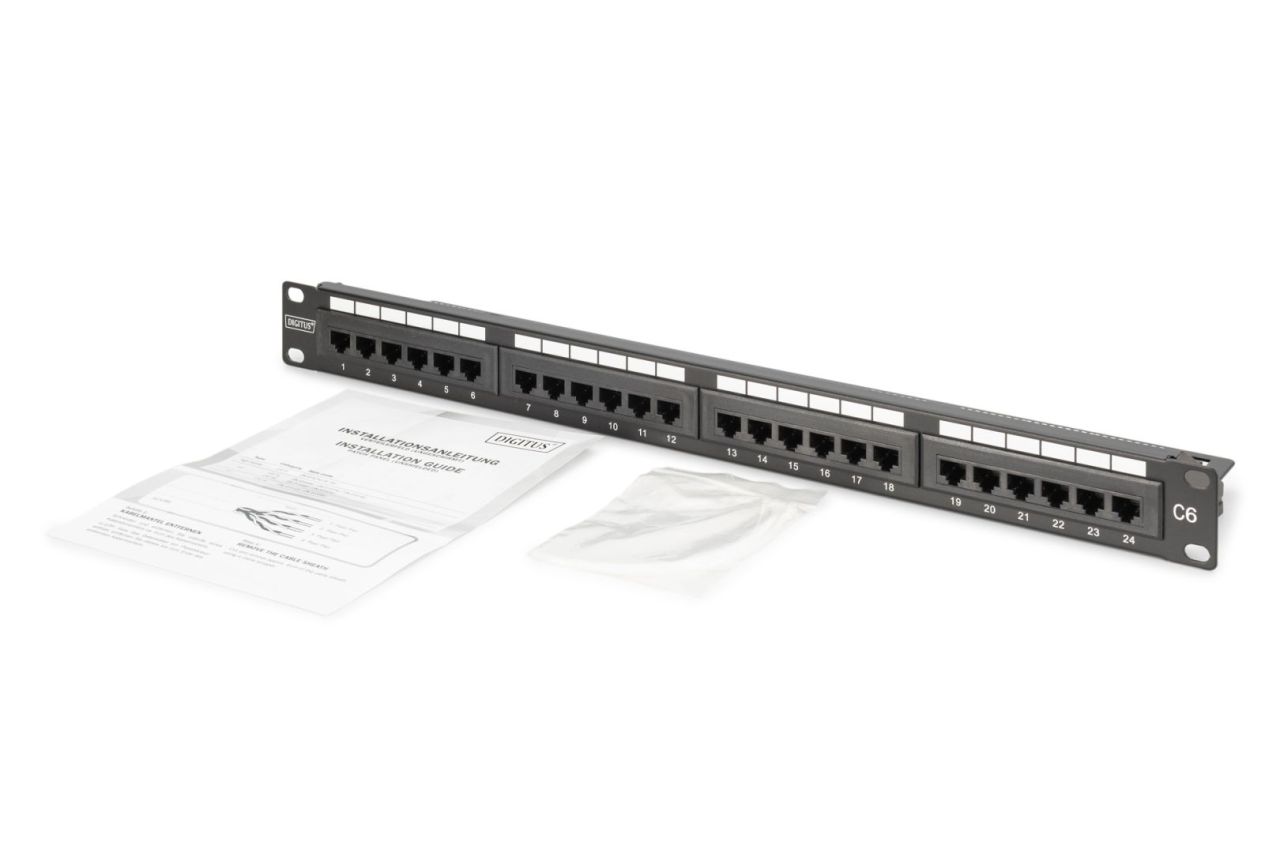 Digitus 24-port Patch Panel 1U Black Digitus 24-port Patch Panel 1U Black