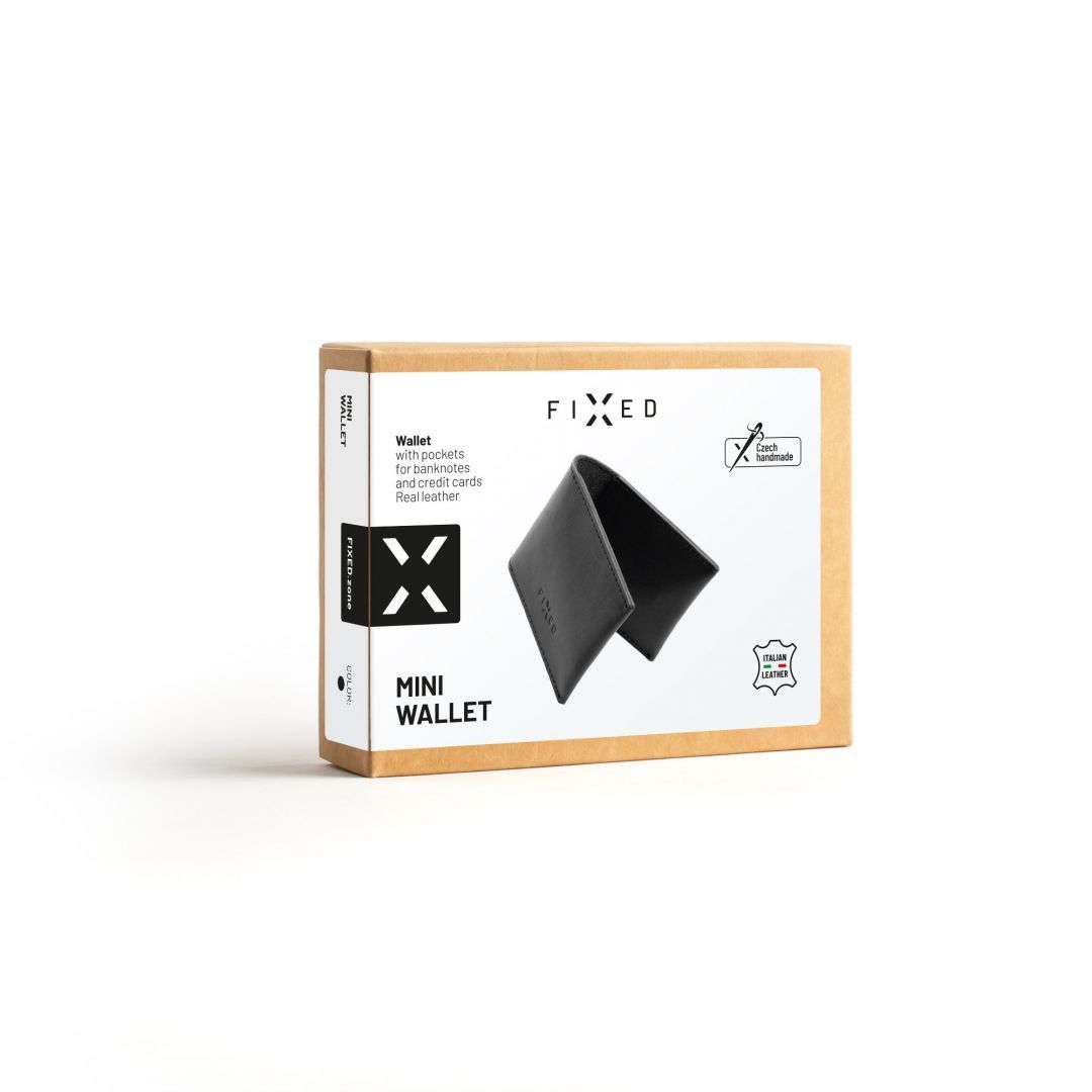 FIXED valódi bőr pénztárca, fekete FIXED valódi bőr pénztárca, fekete