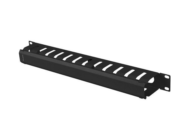 Lanberg 19" 1U kábelrendező levehető fedéllel átvezető nyílással Black Lanberg 19" 1U kábelrendező levehető fedéllel átvezető nyílással Black