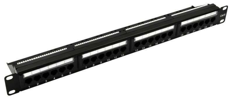 Nestron 19" patch panel; 24 port; Cat6; árnyékolatlan; tehermentesítővel; dual IDC (Krone/110) Nestron 19" patch panel; 24 port; Cat6; árnyékolatlan; tehermentesítővel; dual IDC (Krone/110)
