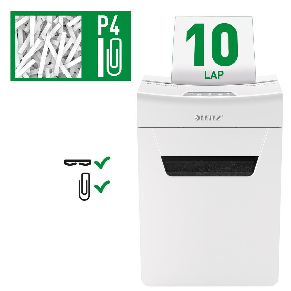 Leitz IQ Protect Premium 10X iratmegsemmisítő White Leitz IQ Protect Premium 10X iratmegsemmisítő White