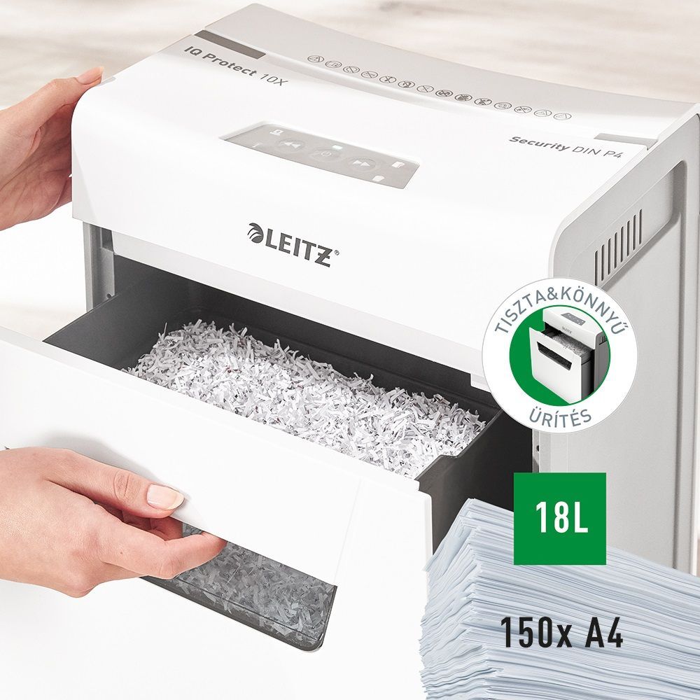Leitz IQ Protect Premium 10X iratmegsemmisítő White Leitz IQ Protect Premium 10X iratmegsemmisítő White