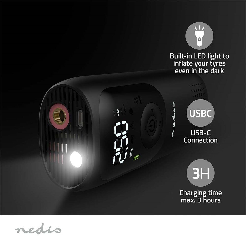 Nedis PAAC10BK Rechargeable Air Compressor Nedis PAAC10BK Rechargeable Air Compressor