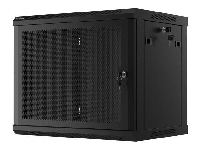 Lanberg 19" 9U Falra szerelhető Rackszekrény performált ajtóval Black Lanberg 19" 9U Falra szerelhető Rackszekrény performált ajtóval Black