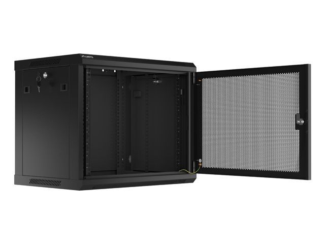 Lanberg 19" 9U Falra szerelhető Rackszekrény performált ajtóval Black Lanberg 19" 9U Falra szerelhető Rackszekrény performált ajtóval Black