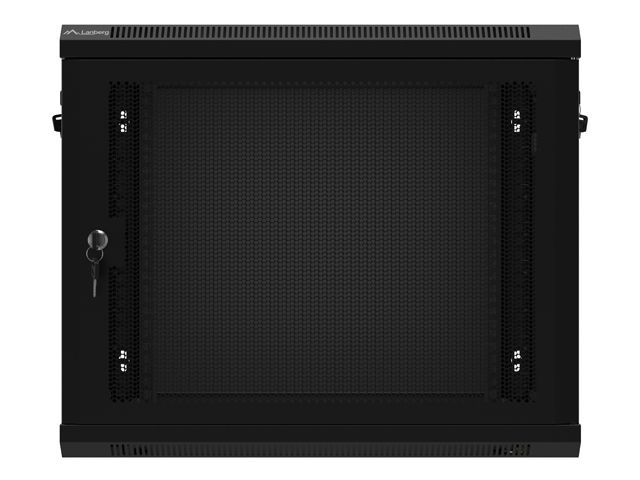 Lanberg 19" 9U Falra szerelhető Rackszekrény performált ajtóval Black Lanberg 19" 9U Falra szerelhető Rackszekrény performált ajtóval Black