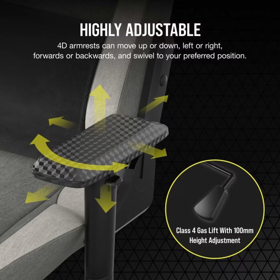 Corsair T3 Rush (2023) Gaming Chair Grey/White