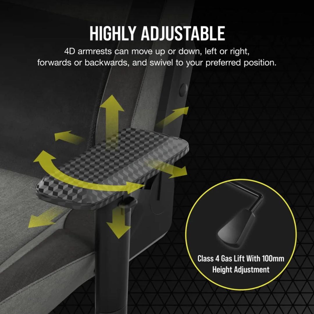 Corsair T3 Rush (2023) Gaming Chair Grey/Charcoal Corsair T3 Rush (2023) Gaming Chair Grey/Charcoal