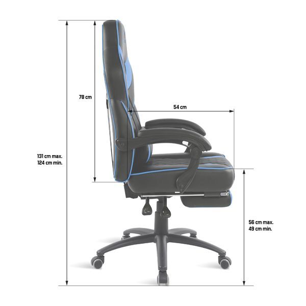 Spirit Of Gamer Mustang Gaming Chair Black/Blue Spirit Of Gamer Mustang Gaming Chair Black/Blue