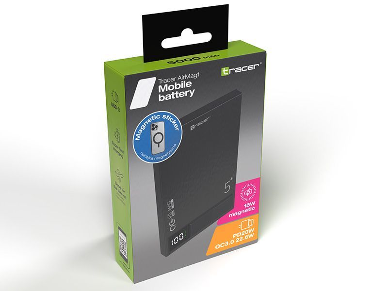 Tracer AirMag1 5000mAh PowerBank Black Tracer AirMag1 5000mAh PowerBank Black