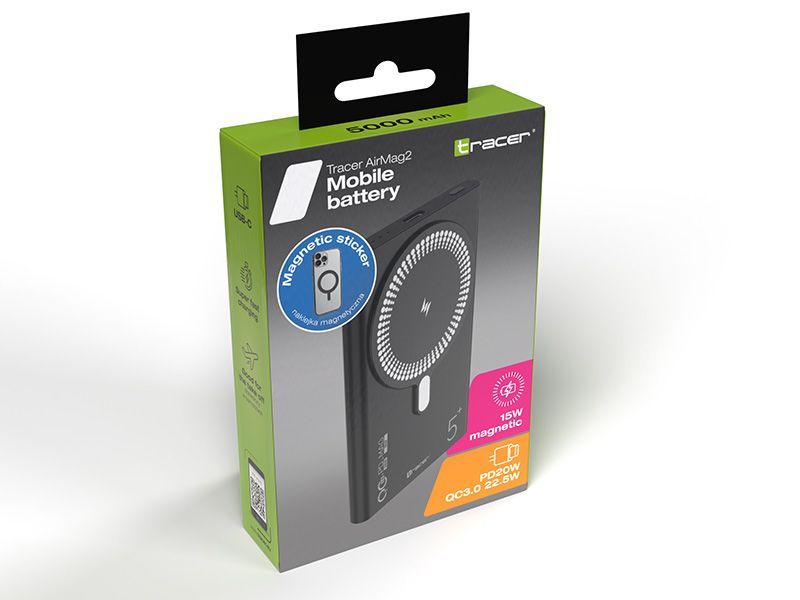 Tracer AirMag2 5000mAh PowerBank Black Tracer AirMag2 5000mAh PowerBank Black