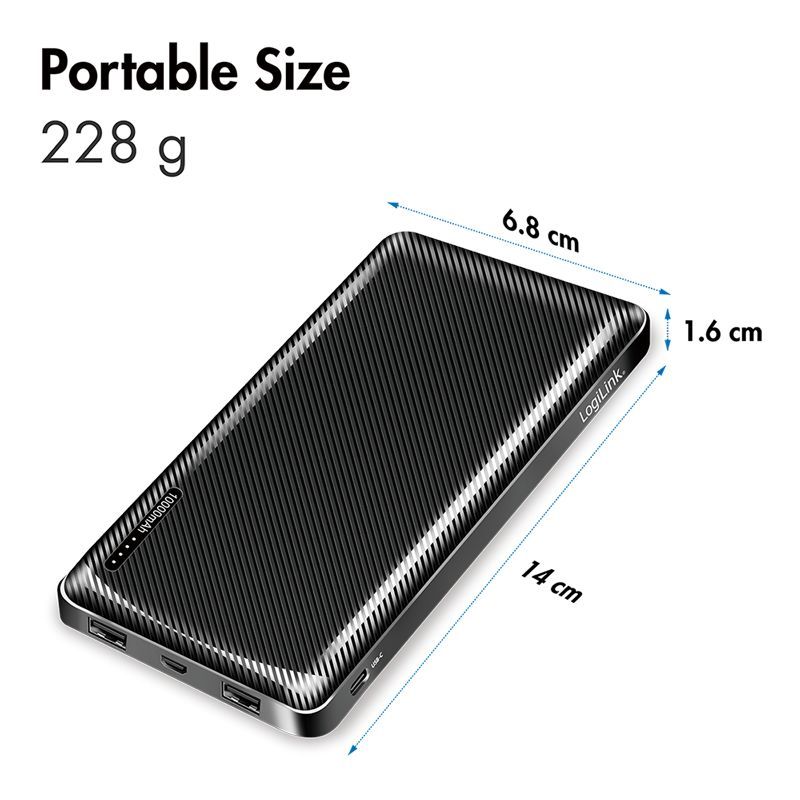 Logilink 10000 mAh Powerbank Black Logilink 10000 mAh Powerbank Black