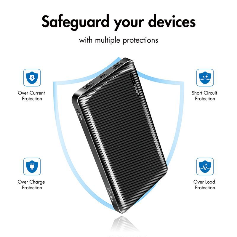 Logilink 10000 mAh Powerbank Black Logilink 10000 mAh Powerbank Black