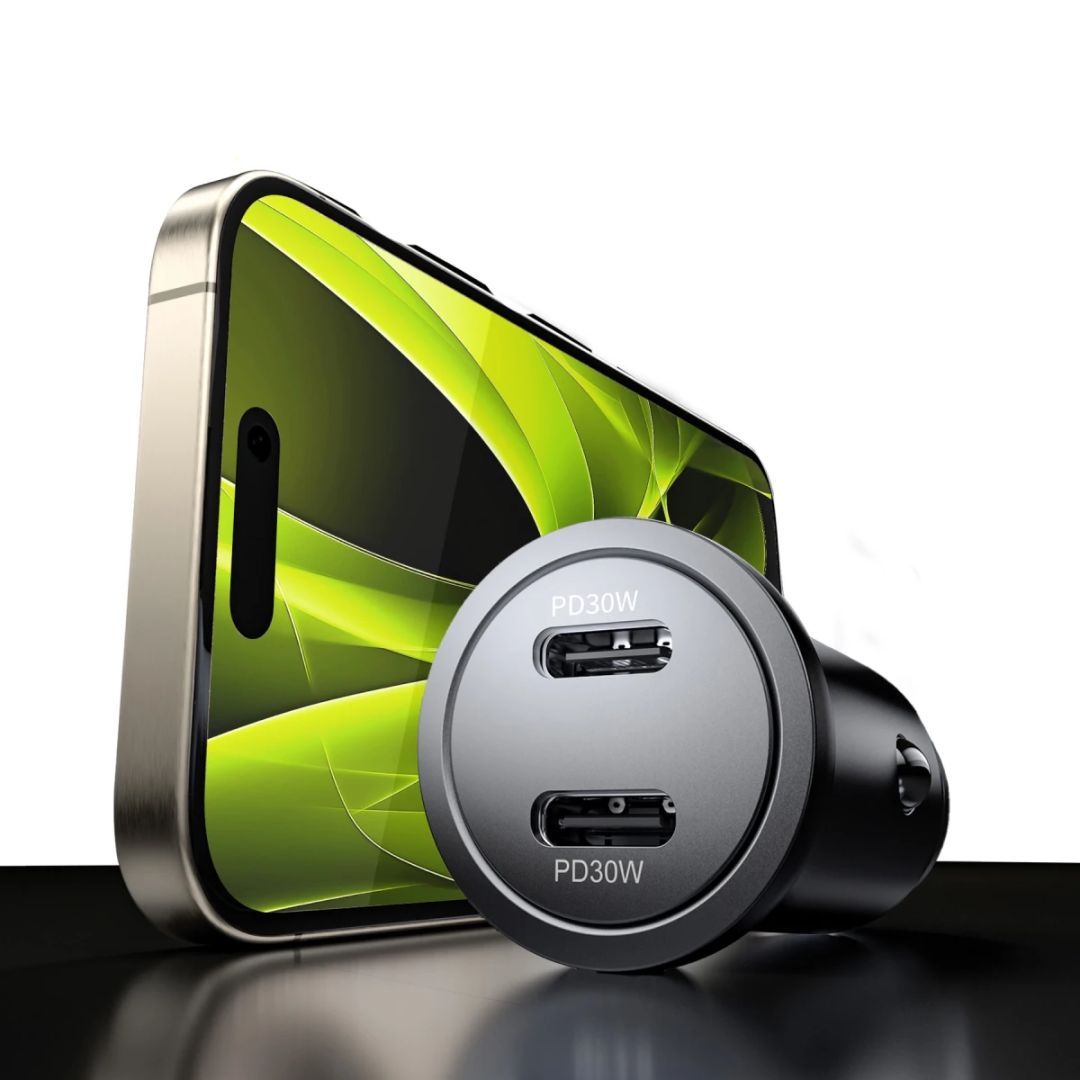 Mobile Origin Metal Car Charger 30W CA13, 2x USB-C Black Mobile Origin Metal Car Charger 30W CA13, 2x USB-C Black