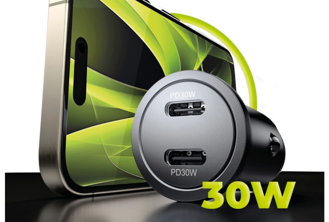 Mobile Origin Metal Car Charger 30W CA13, 2x USB-C Black Mobile Origin Metal Car Charger 30W CA13, 2x USB-C Black