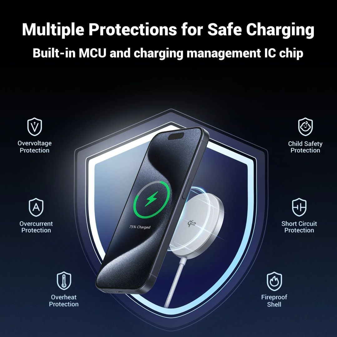 UGREEN 15W Qi2 Magnetic Wireless Charger White