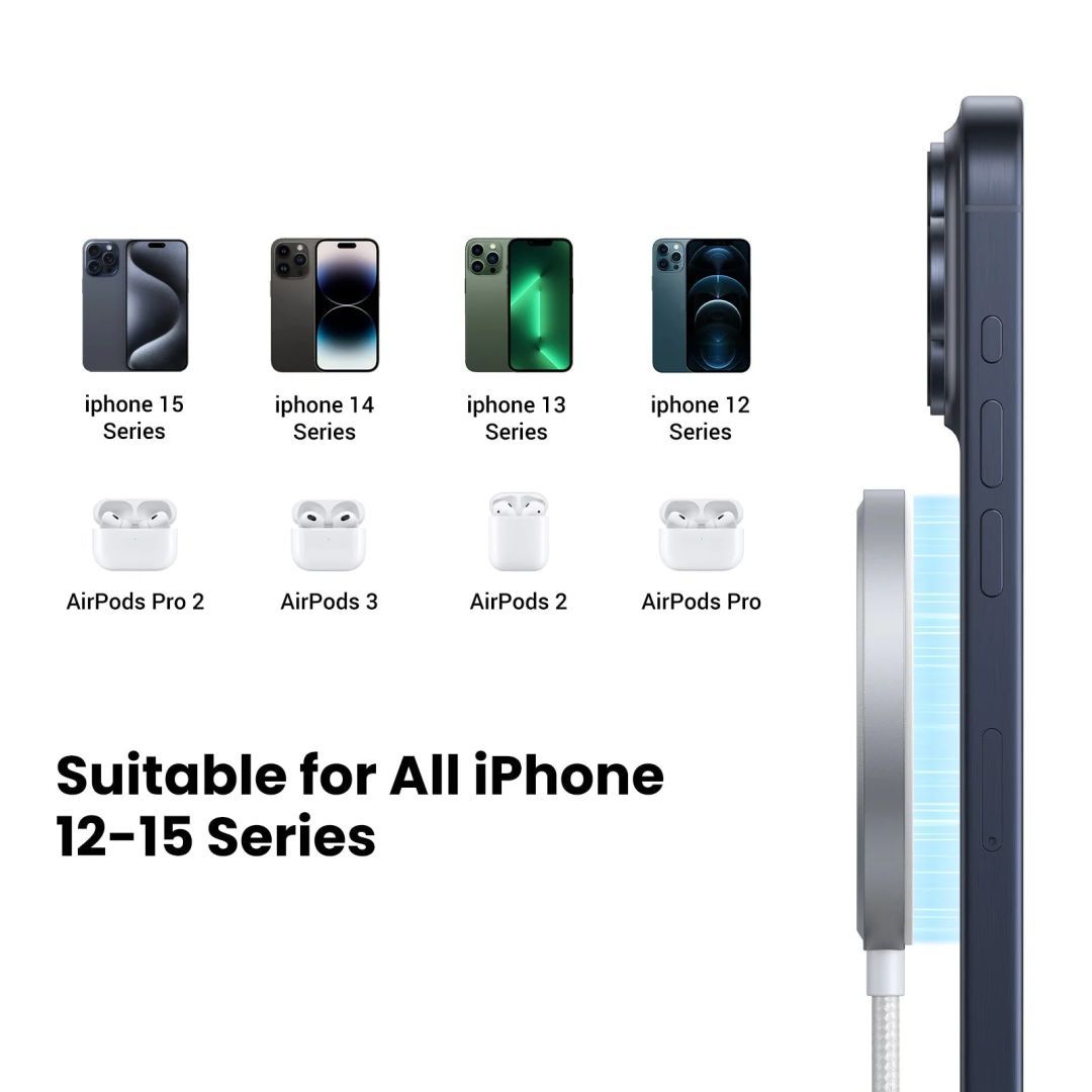 UGREEN 15W Qi2 Magnetic Wireless Charger White