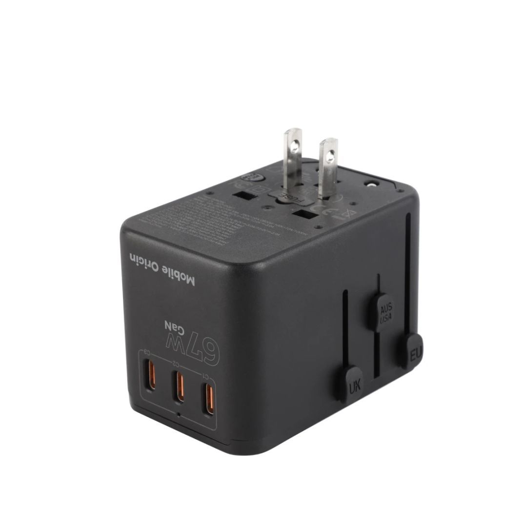 Mobile Origin GaN 67W Travel Adapter PW5 EU/UK/US/AUS, 3x USB-C + USB-A