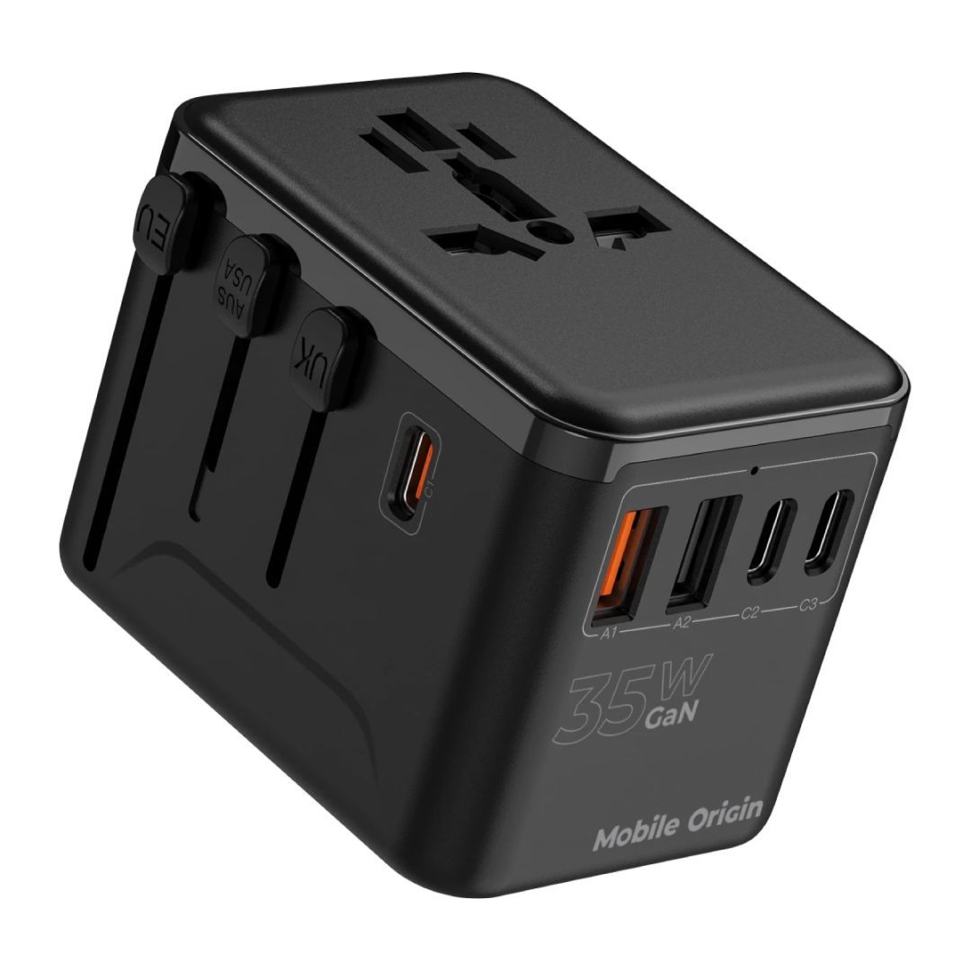Mobile Origin GaN 35W Travel Adapter PW4 EU/UK/US/AUS, 3x USB-C + 2x USB-A 