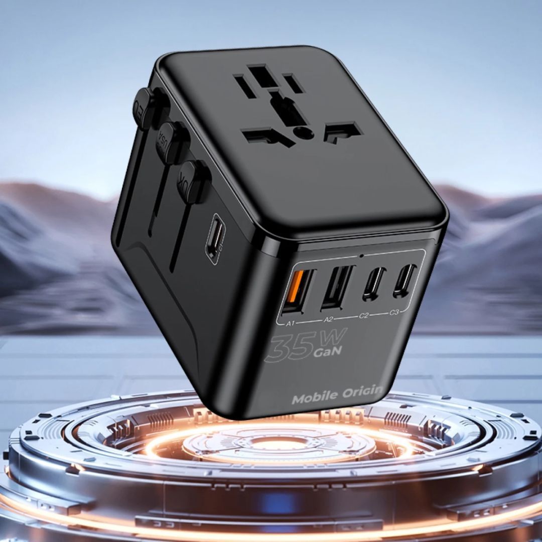 Mobile Origin GaN 35W Travel Adapter PW4 EU/UK/US/AUS, 3x USB-C + 2x USB-A 