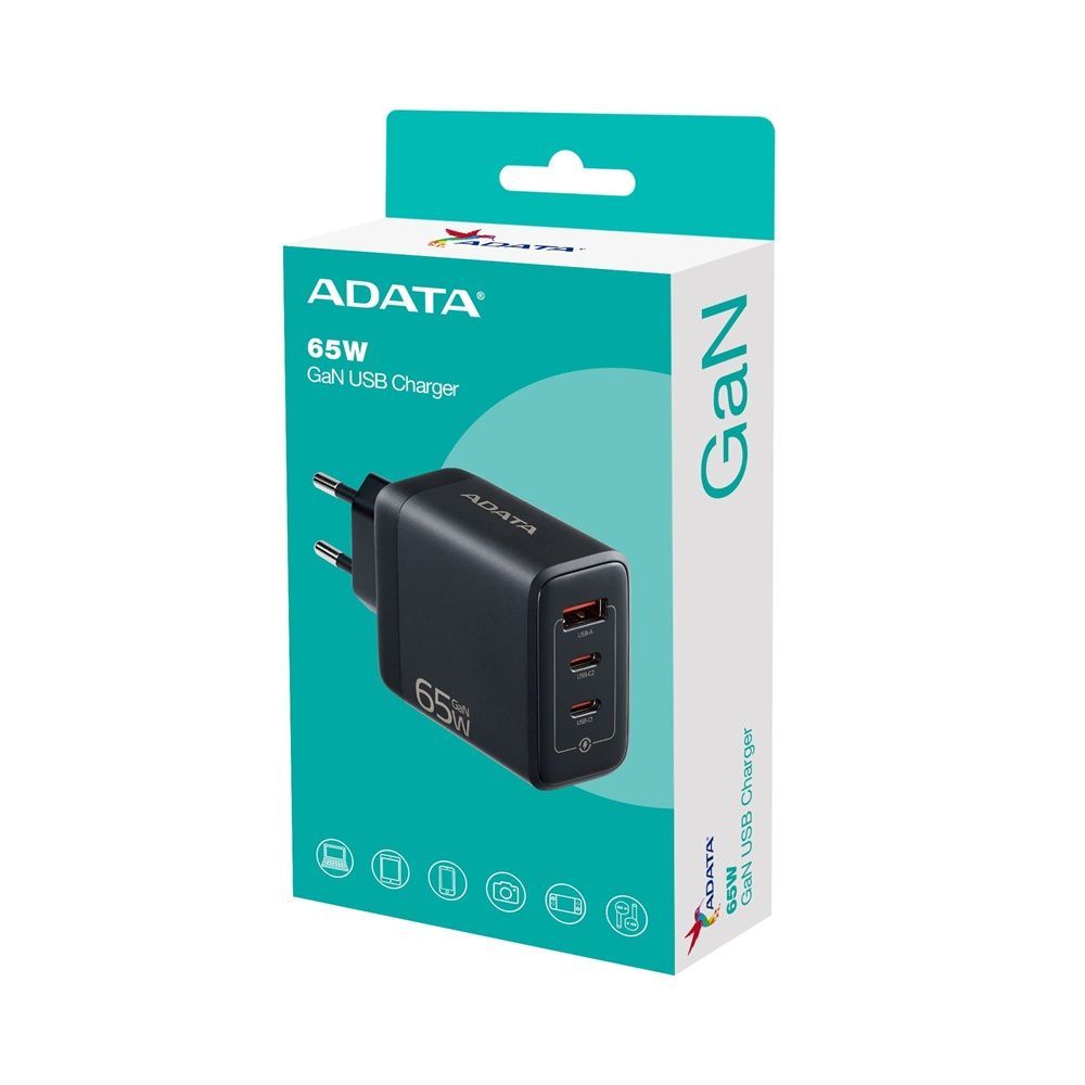 A-Data 65W GaN USB Charger Black A-Data 65W GaN USB Charger Black