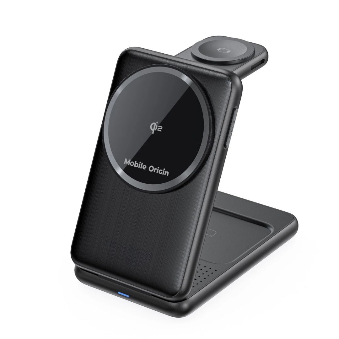 Mobile Origin 3in1 Foldable Qi2 Charger PW8 Black