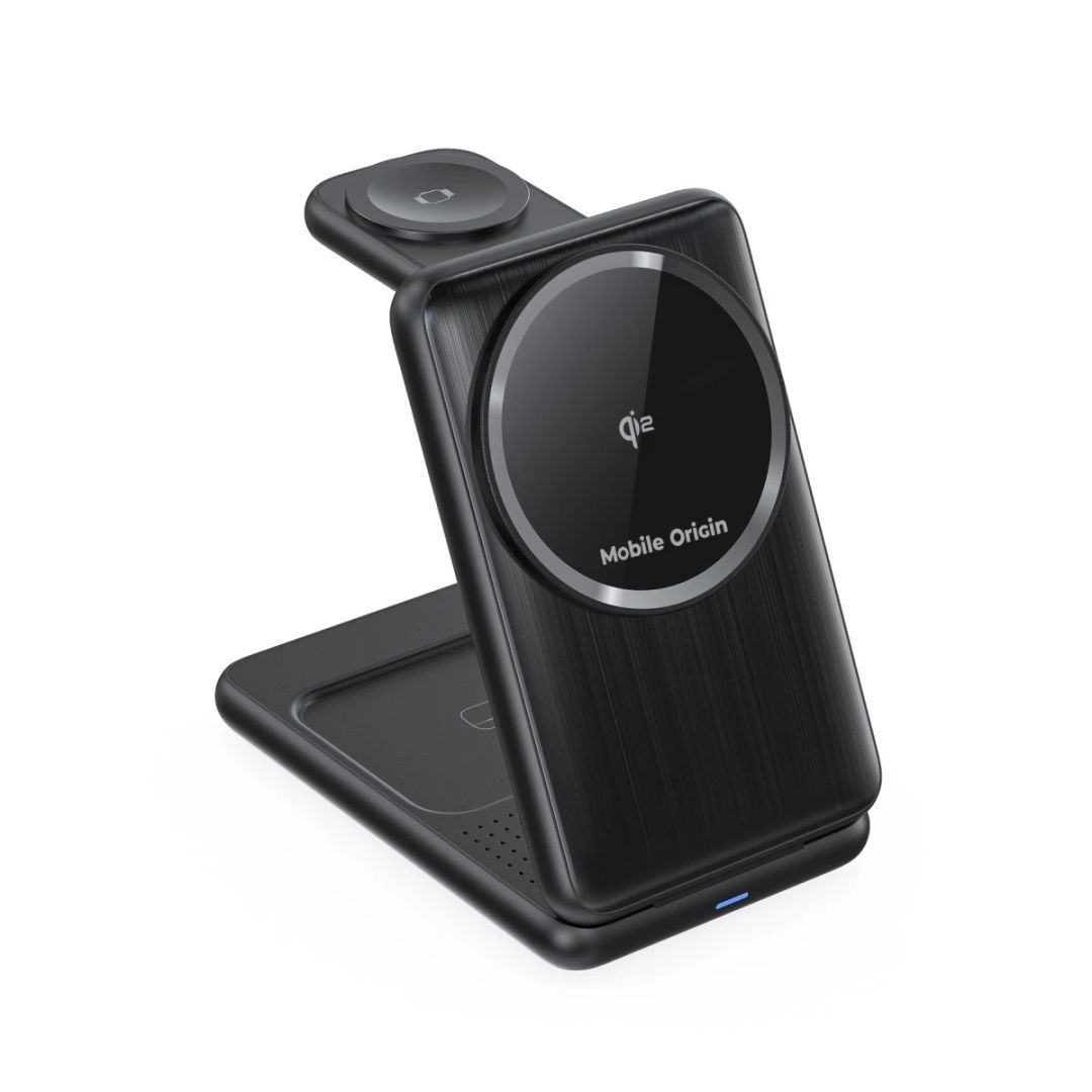 Mobile Origin 3in1 Foldable Qi2 Charger PW8 Black