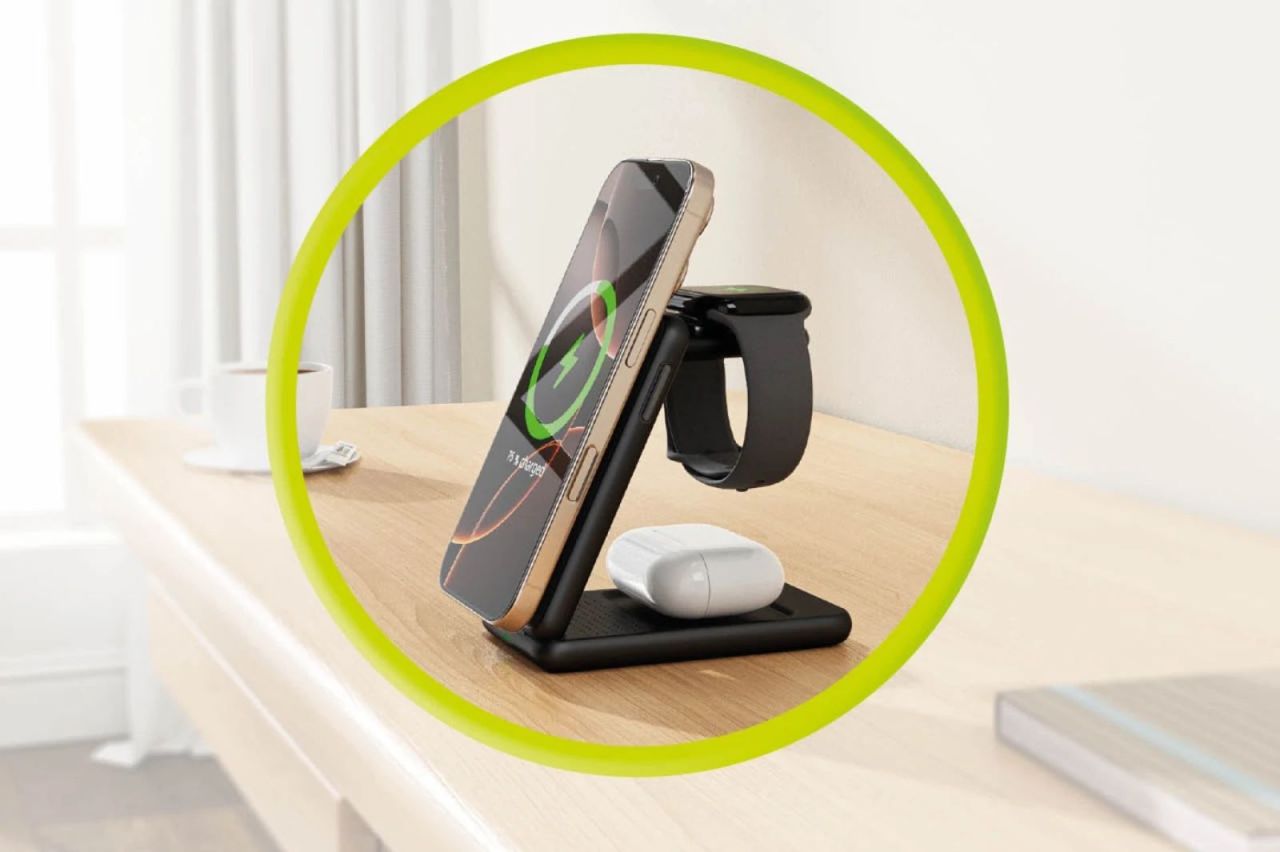 Mobile Origin 3in1 Foldable Qi2 Charger PW8 Black