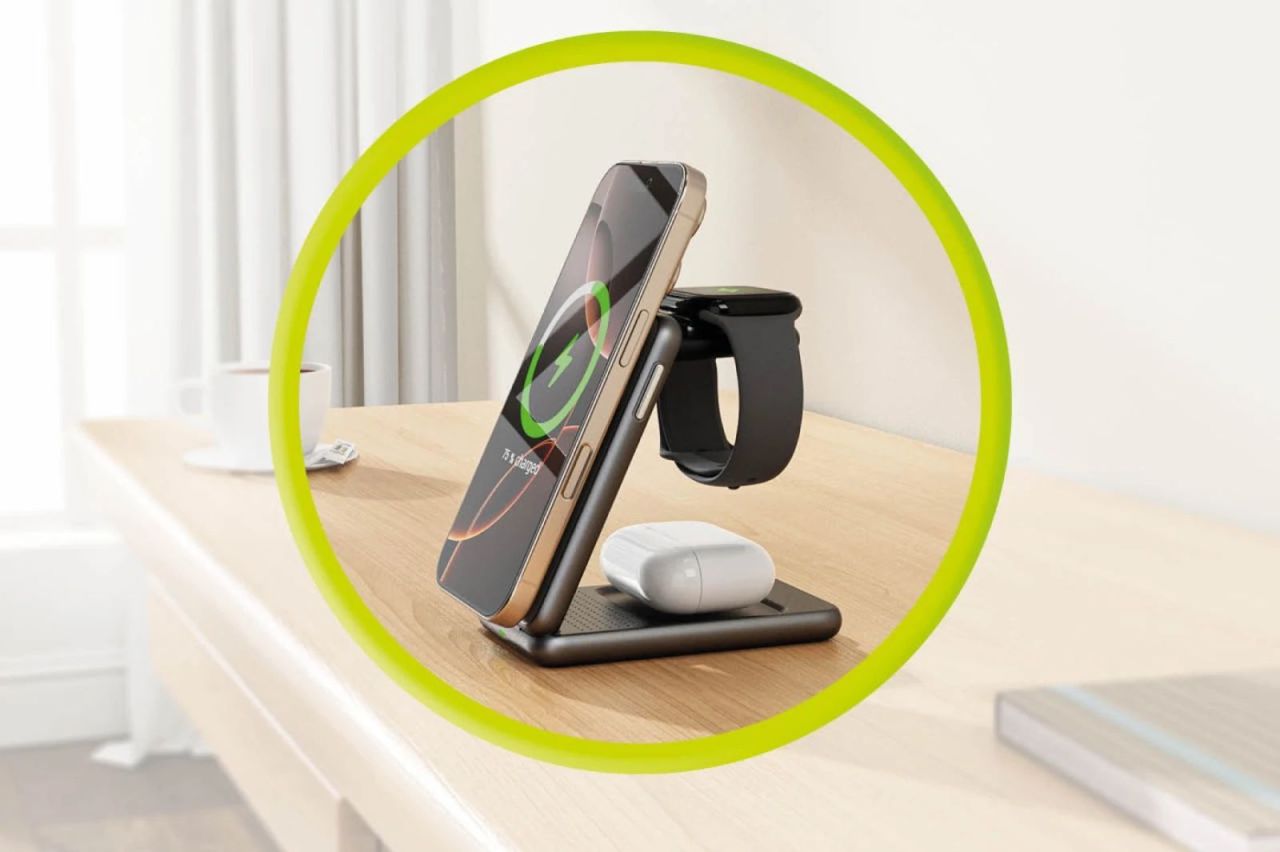 Mobile Origin 3in1 Foldable Qi2 Charger PW8 Silver