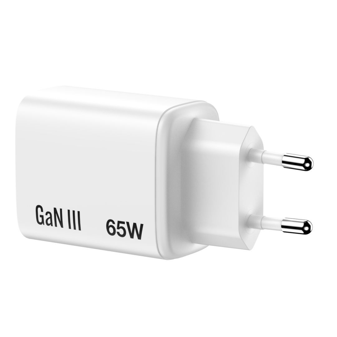 Verbatim Essentials GaN Wall Charger EU Plug 65W 3-Port White Verbatim Essentials GaN Wall Charger EU Plug 65W 3-Port White