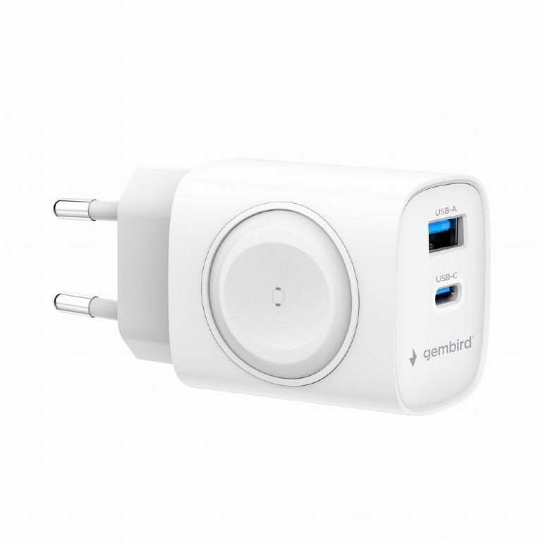 Gembird 2-in-1 20W Apple Watch + phone fast charger White Gembird 2-in-1 20W Apple Watch + phone fast charger White