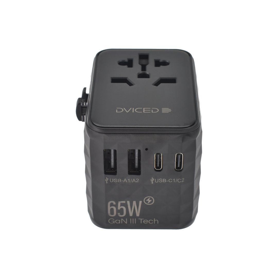 Dviced Universal Travel Adapter 65W GaN Black