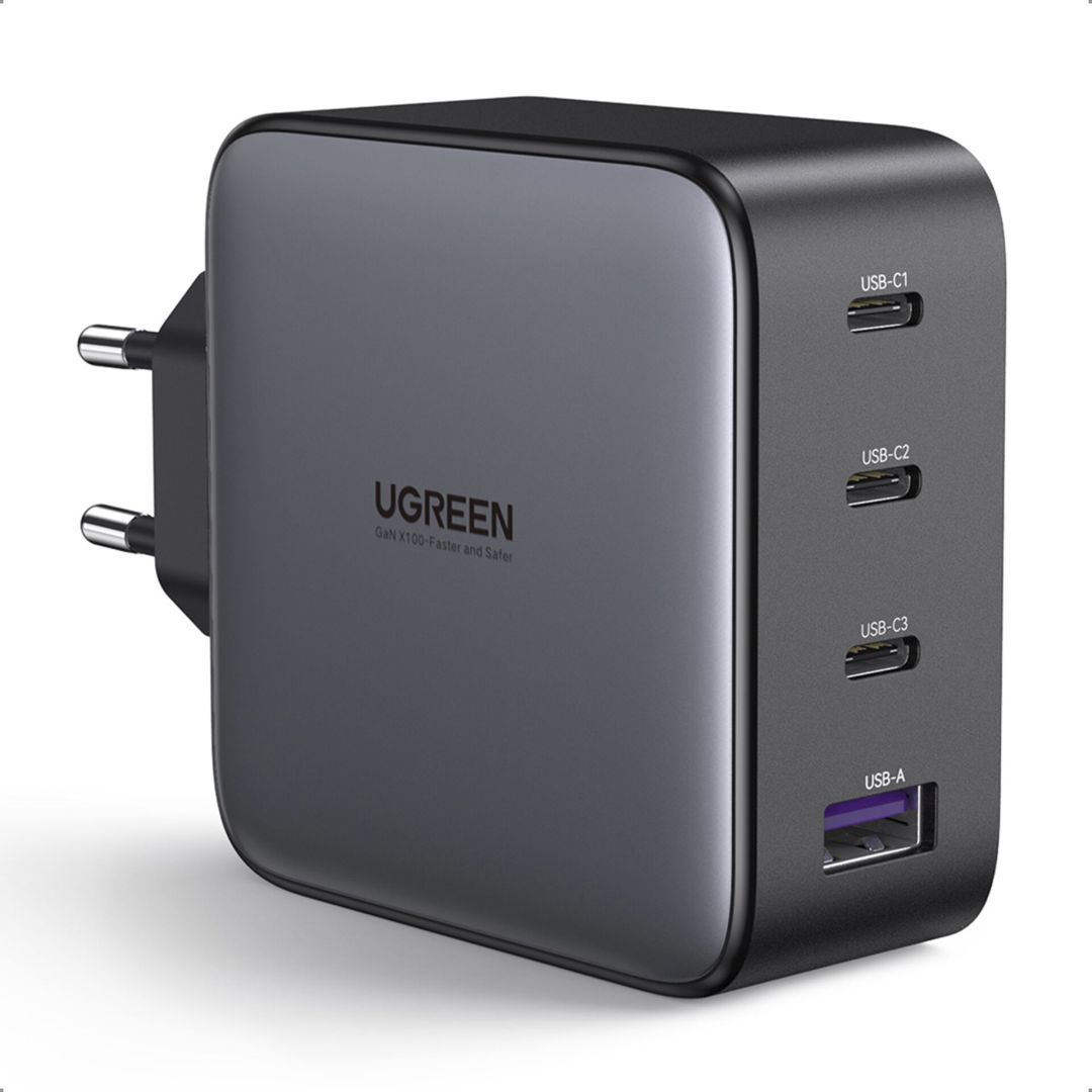 UGREEN USB-A+3xUSB-C 100W GaN Tech Fast Wall Charger EU Black UGREEN USB-A+3xUSB-C 100W GaN Tech Fast Wall Charger EU Black