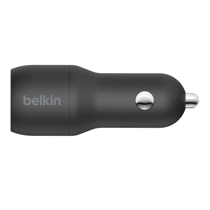 Belkin BoostCharge Dual USB-A Car Charger 24W + USB-A to USB-C Cable Black Belkin BoostCharge Dual USB-A Car Charger 24W + USB-A to USB-C Cable Black