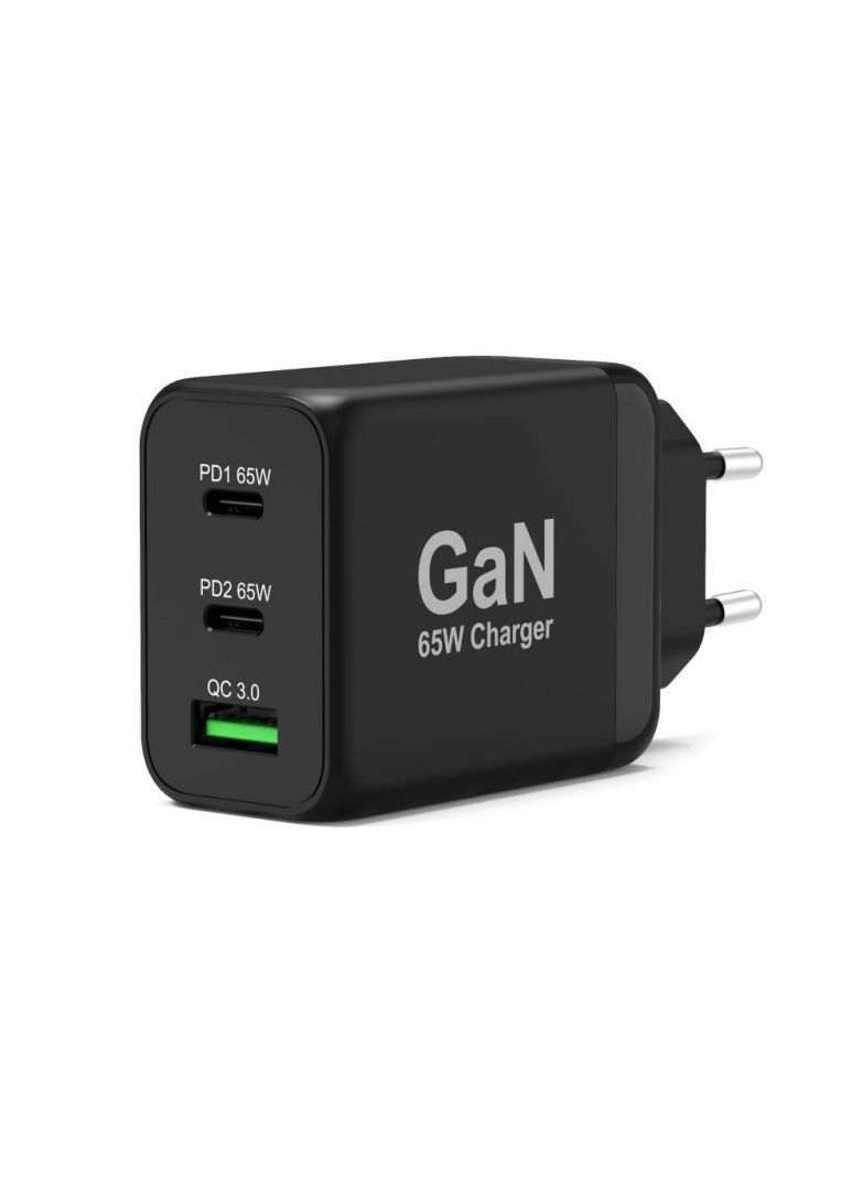 Port Designs 65W GaN Charger USB-C & USB-A Power Delivery Quick Charger Black Port Designs 65W GaN Charger USB-C & USB-A Power Delivery Quick Charger Black
