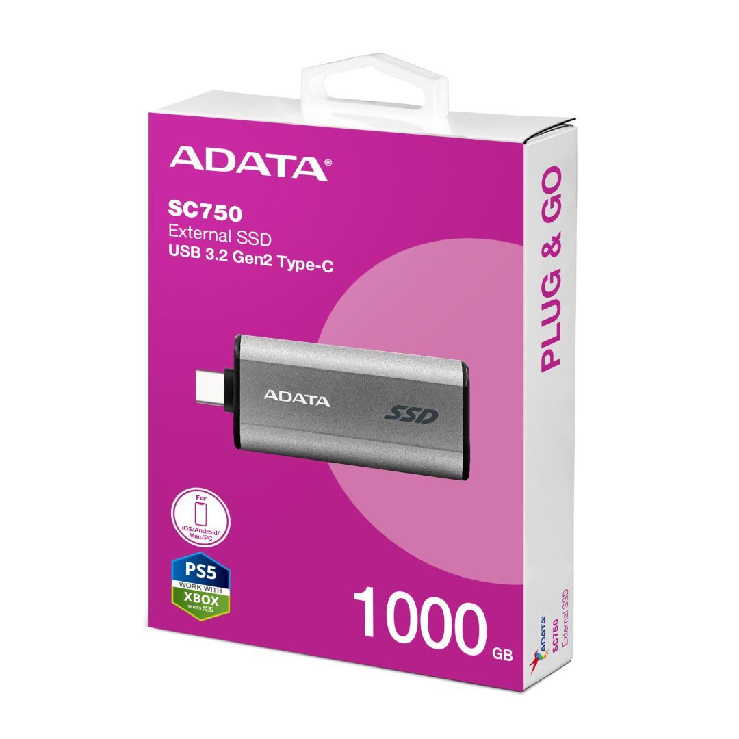 A-Data 1TB USB3.2 SC750 Titan Black A-Data 1TB USB3.2 SC750 Titan Black