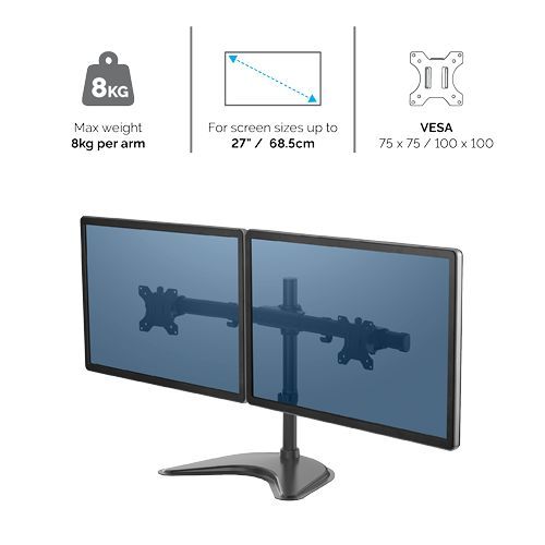 Fellowes Seasa Freestanding Dual Horizontal Monitor Arm Fellowes Seasa Freestanding Dual Horizontal Monitor Arm