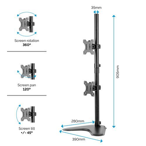 Fellowes Seasa Freestanding Dual Stacking Monitor Arm Fellowes Seasa Freestanding Dual Stacking Monitor Arm