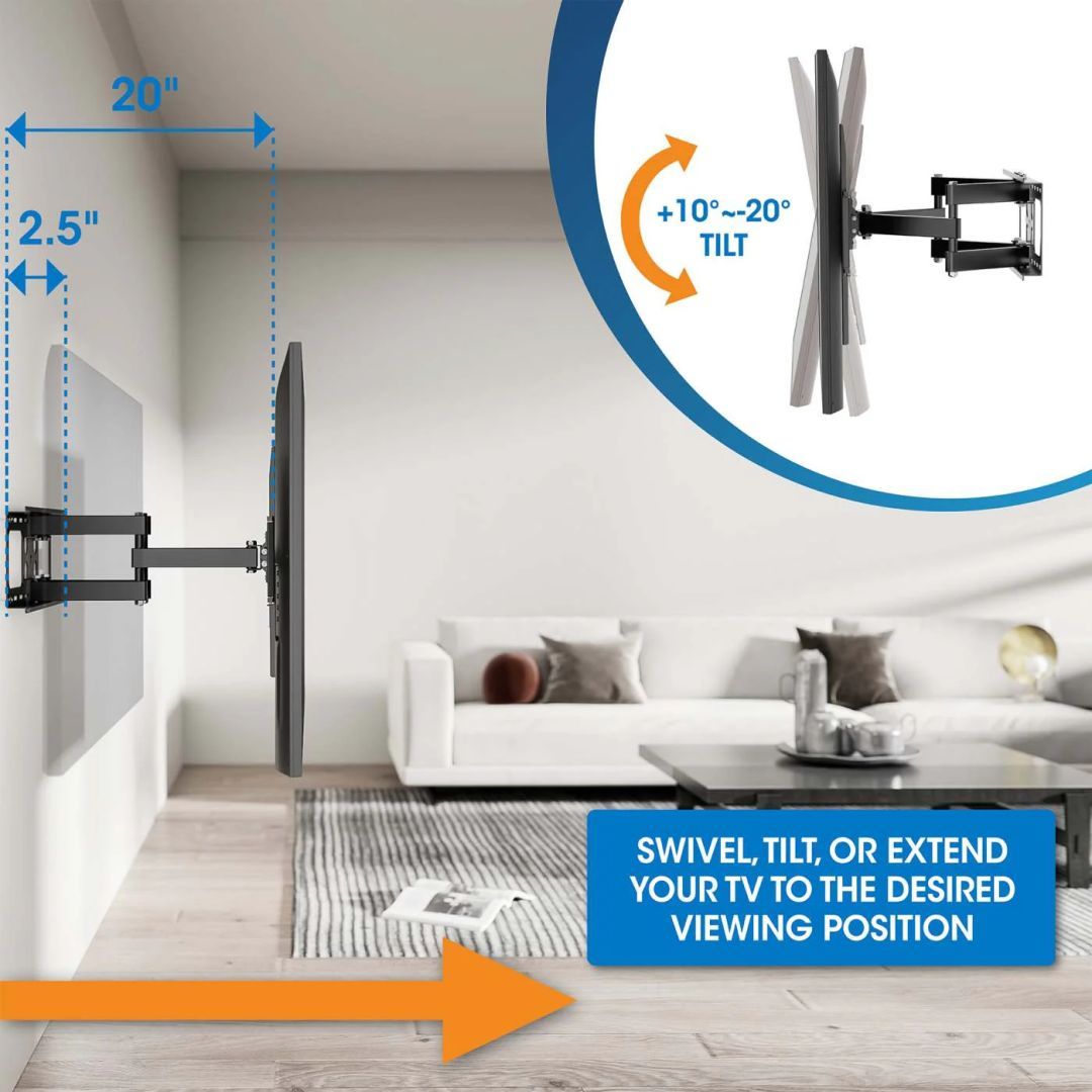 Manhattan Outdoor Full-Motion TV Wall Mount 37"-86" Black Manhattan Outdoor Full-Motion TV Wall Mount 37"-86" Black