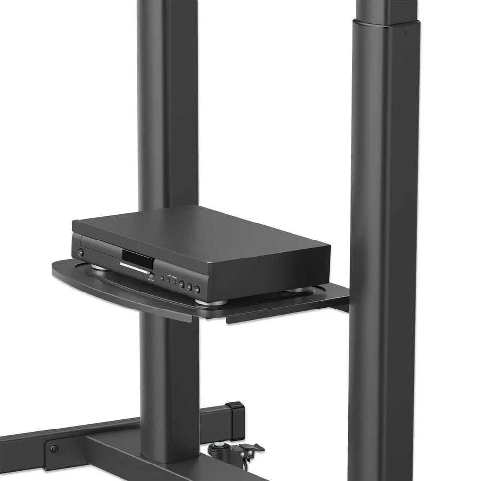 Manhattan Large-Screen Multimedia TV Cart with Tool-Free Height Adjustment 60"-120" Black