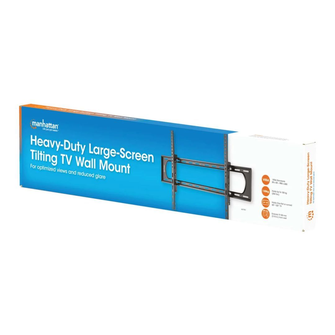 Manhattan Heavy-Duty Large-Screen Tilting TV Wall Mount 60"-120" Black