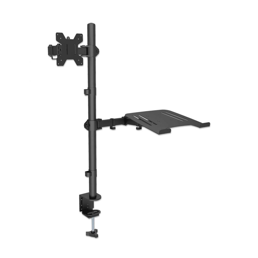 Manhattan Desktop Combo Mount with Monitor Arm and Laptop Stand 13"-32" Black Manhattan Desktop Combo Mount with Monitor Arm and Laptop Stand 13"-32" Black